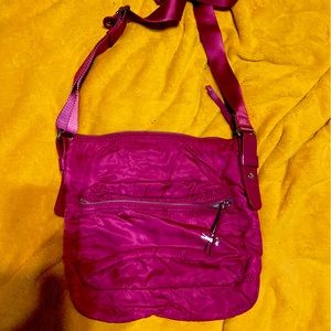 Lacoste mauve/pinkish crossbody nylon purse 👛
